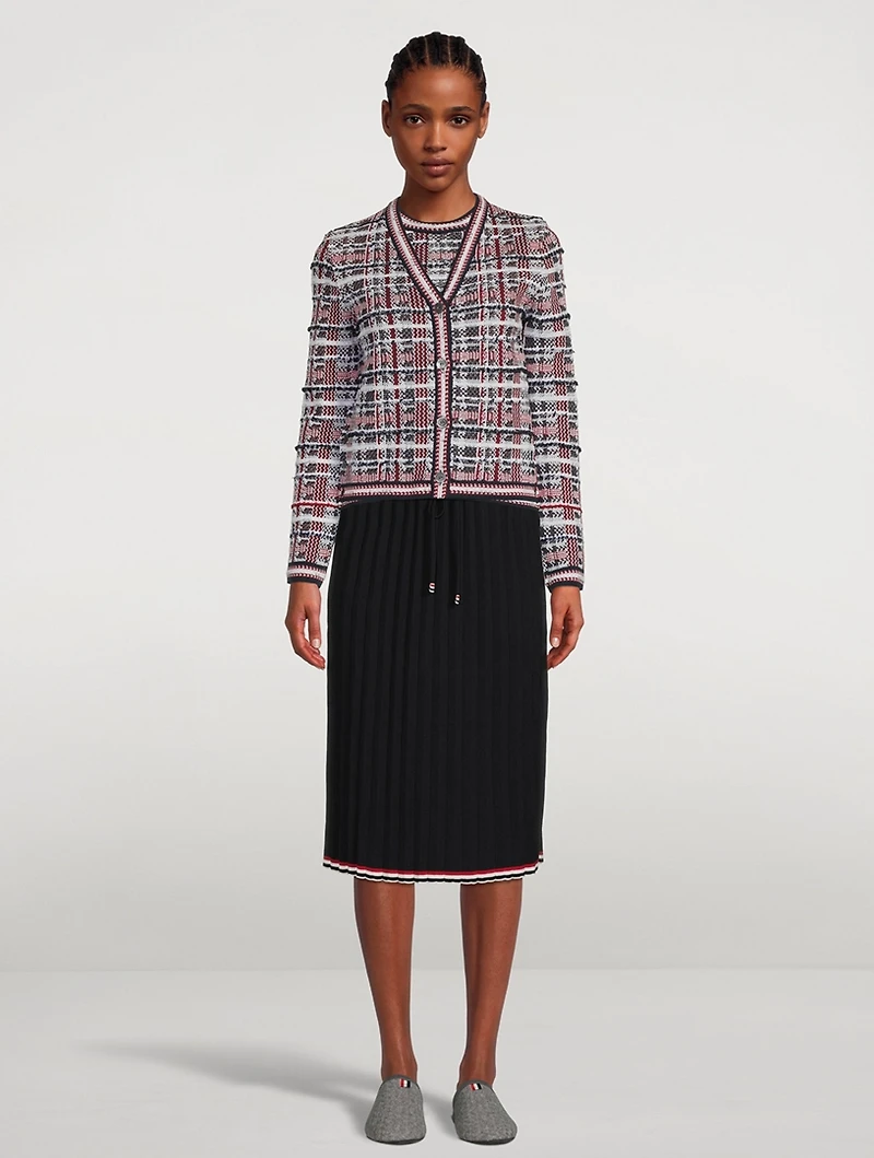 Overtwisted Cotton Knit Midi Skirt
