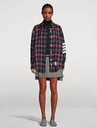 Oversized Cotton Shirt Plaid Print