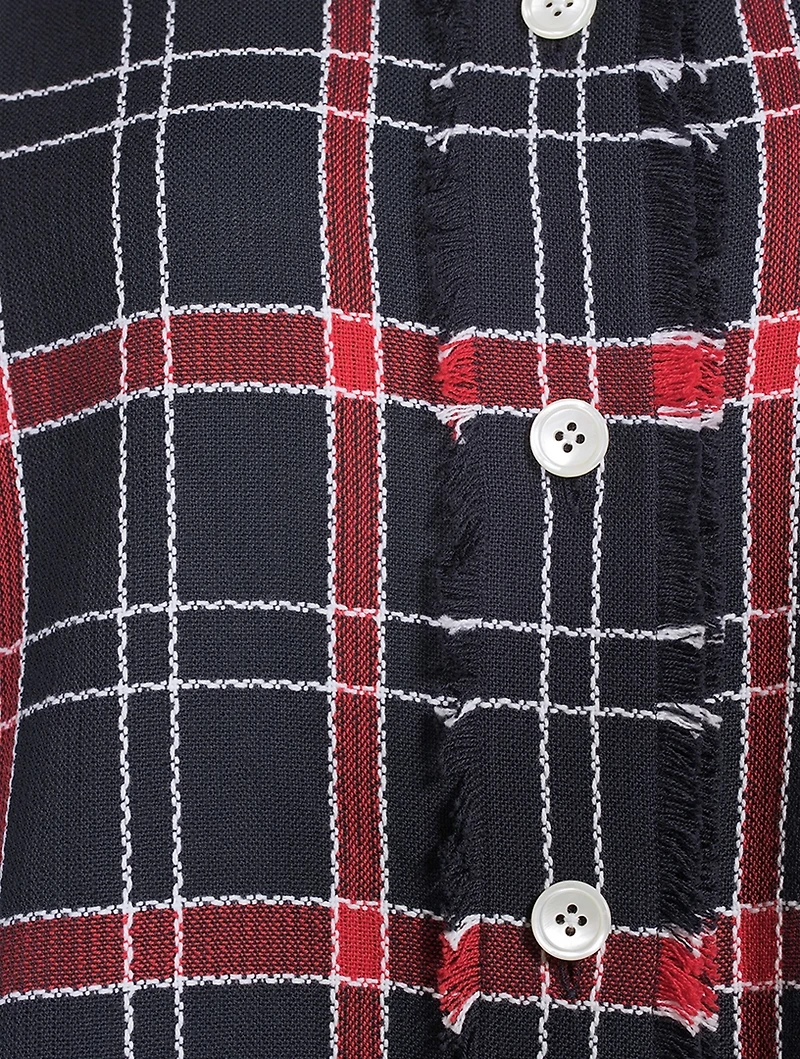 Oversized Cotton Shirt Plaid Print
