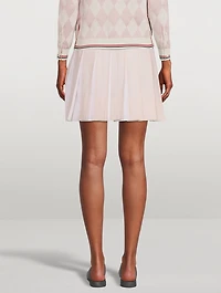 Wool Dropped Back Pleated Mini Skirt