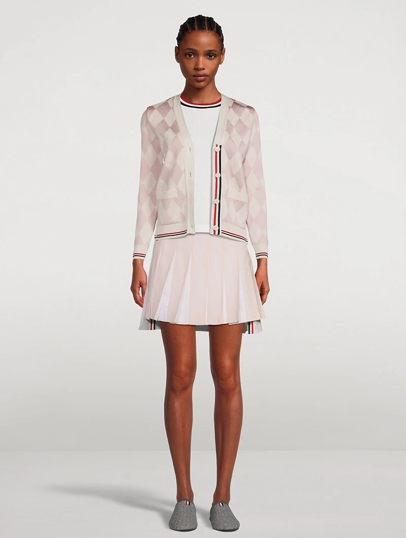 Wool Dropped Back Pleated Mini Skirt