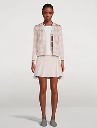 Wool Dropped Back Pleated Mini Skirt