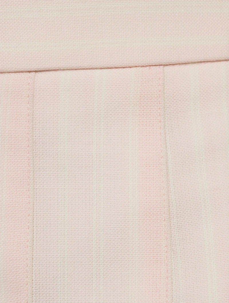Wool Dropped Back Pleated Mini Skirt