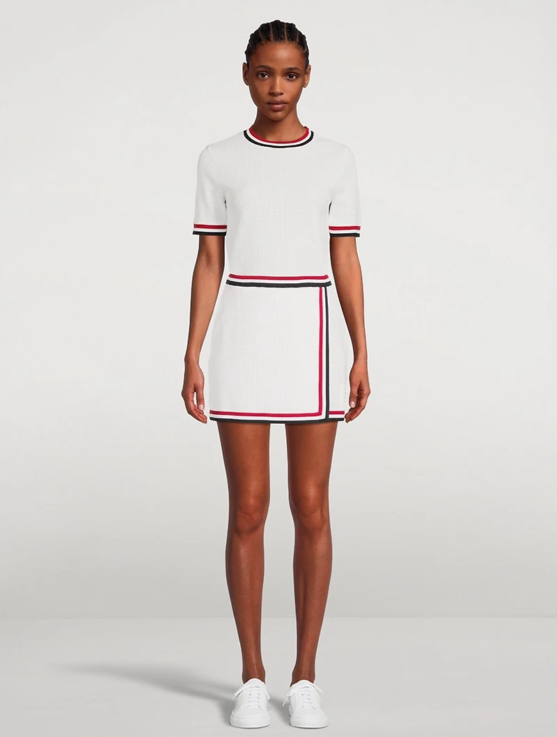 Textured Cotton Mini Skirt