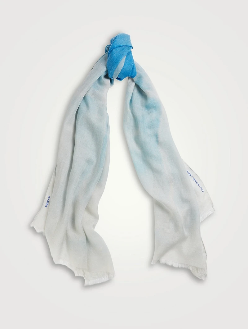 Cashmere And Silk Scarf In St. Gallen Sky Prnt
