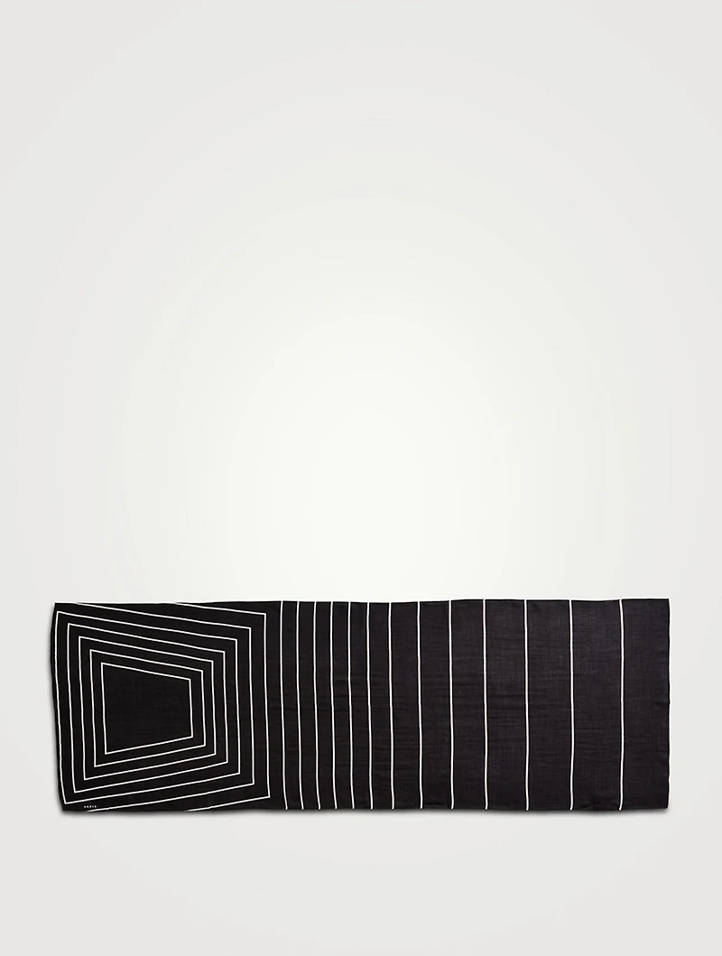 Cashmere And Silk Scarf In Trapezoid Print