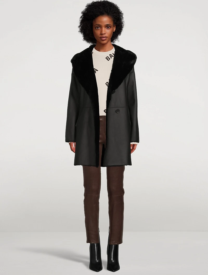 Le Sylvie Straight-Leg Leather Jeans