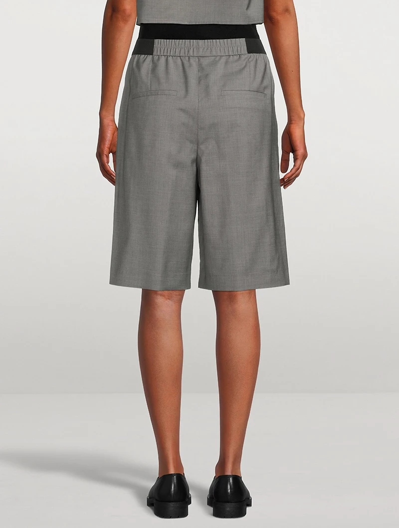 Lamay Wool High-Waisted Shorts