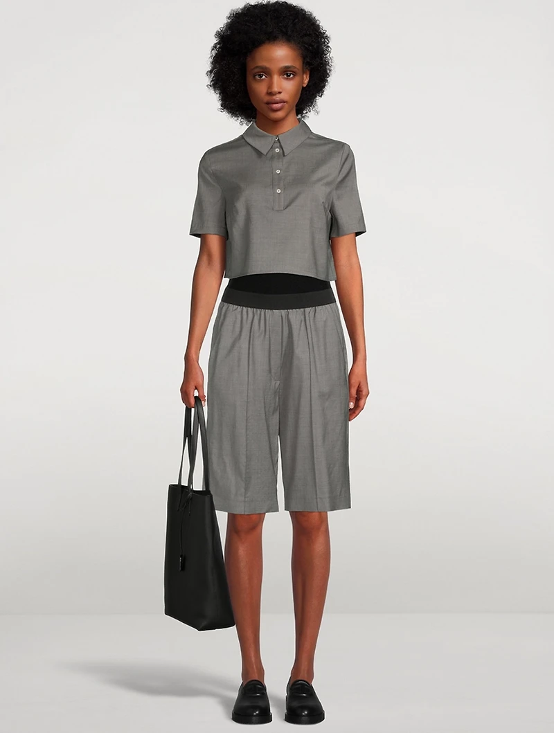 Lamay Wool High-Waisted Shorts