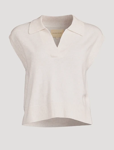 Pagan Cap-Sleeve Cashmere Sweater
