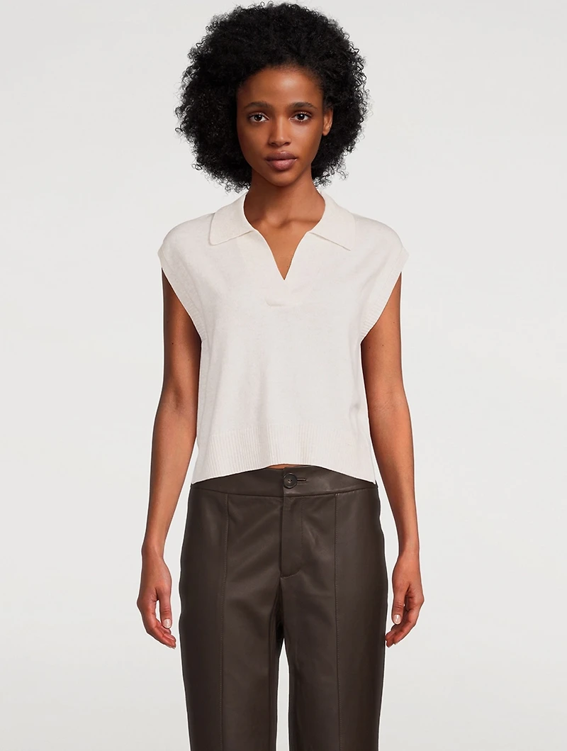 Pagan Cap-Sleeve Cashmere Sweater