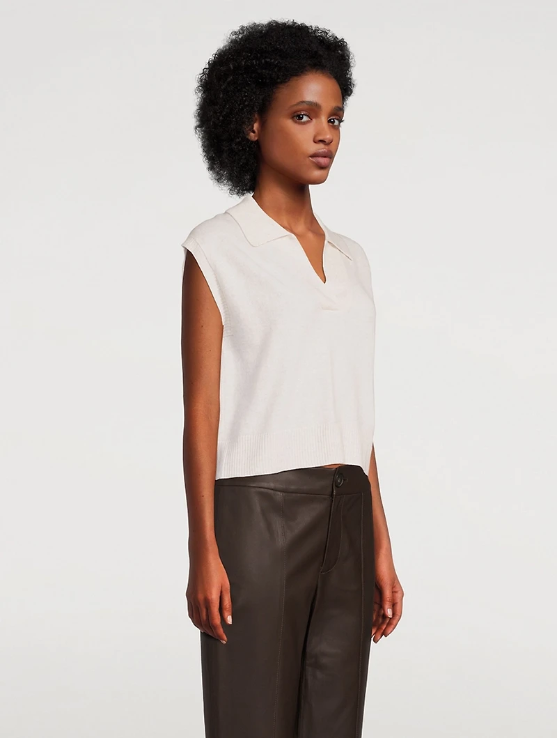 Pagan Cap-Sleeve Cashmere Sweater
