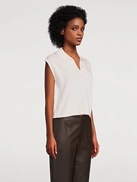Pagan Cap-Sleeve Cashmere Sweater