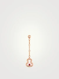 Wulu 18K Rose Gold Earring With Diamonds And Ruby