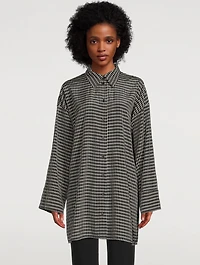 Jimea Long Shirt Grid Print