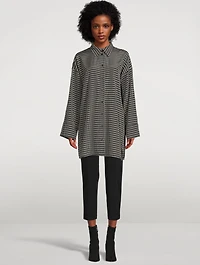 Jimea Long Shirt Grid Print