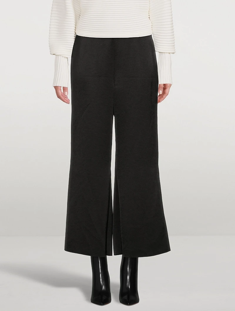 Wide-Leg Satin Pants