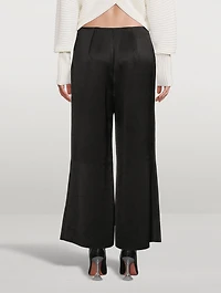 Wide-Leg Satin Pants