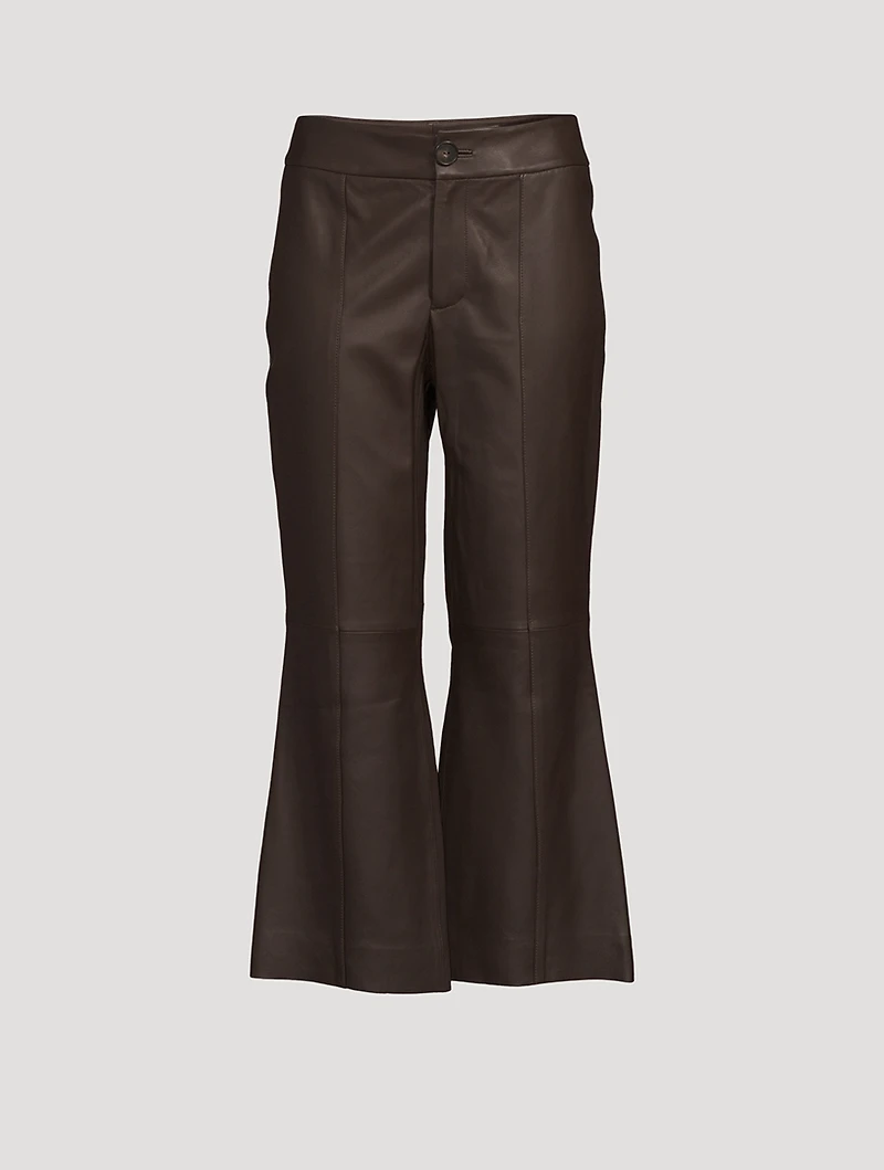 Flared Leather Trousers