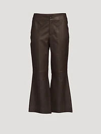 Flared Leather Trousers