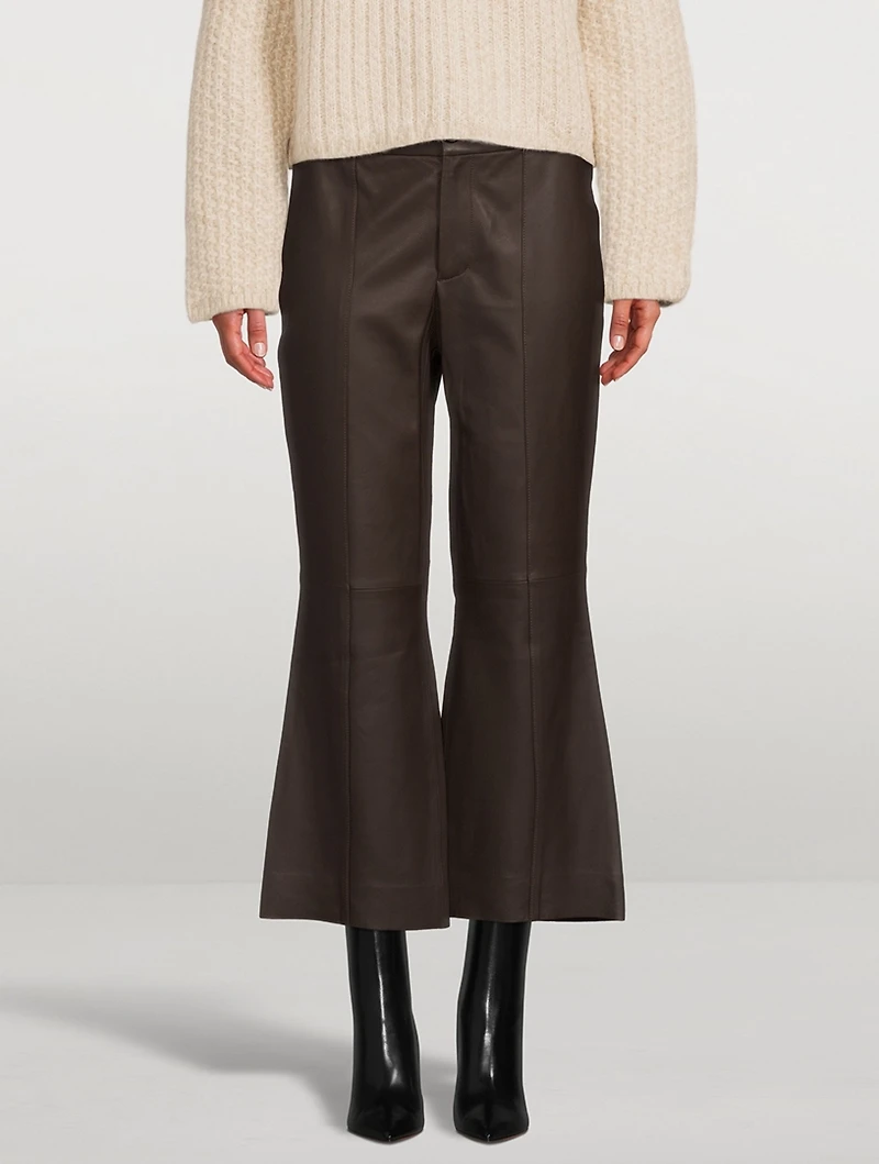 Flared Leather Trousers