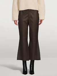Flared Leather Trousers