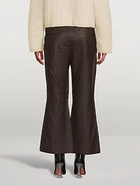 Flared Leather Trousers