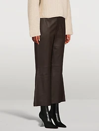 Flared Leather Trousers