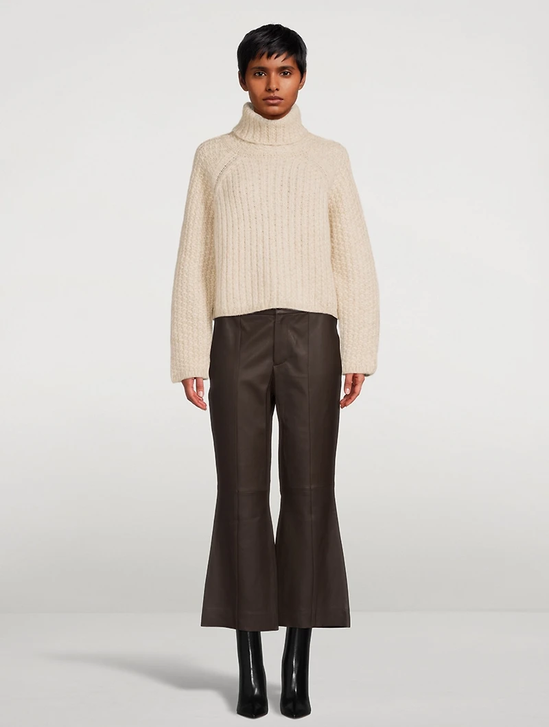 Flared Leather Trousers