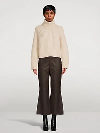 Flared Leather Trousers