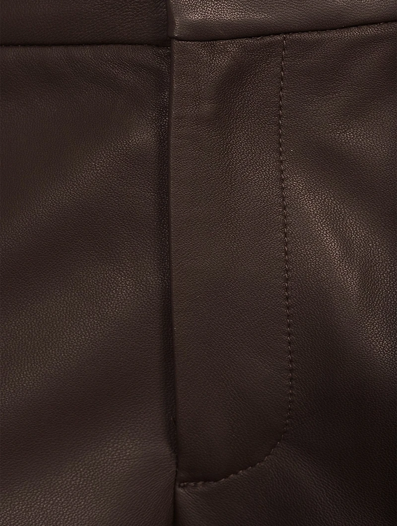 Flared Leather Trousers