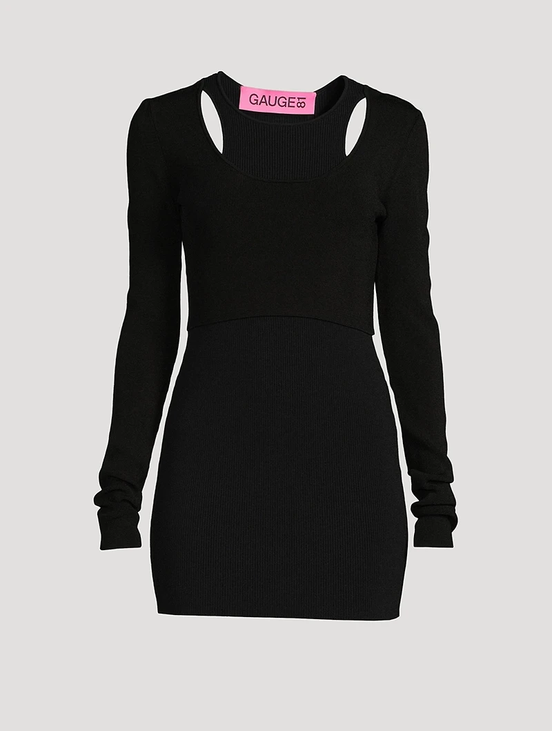 Khota Knit Double-Layered Mini Dress