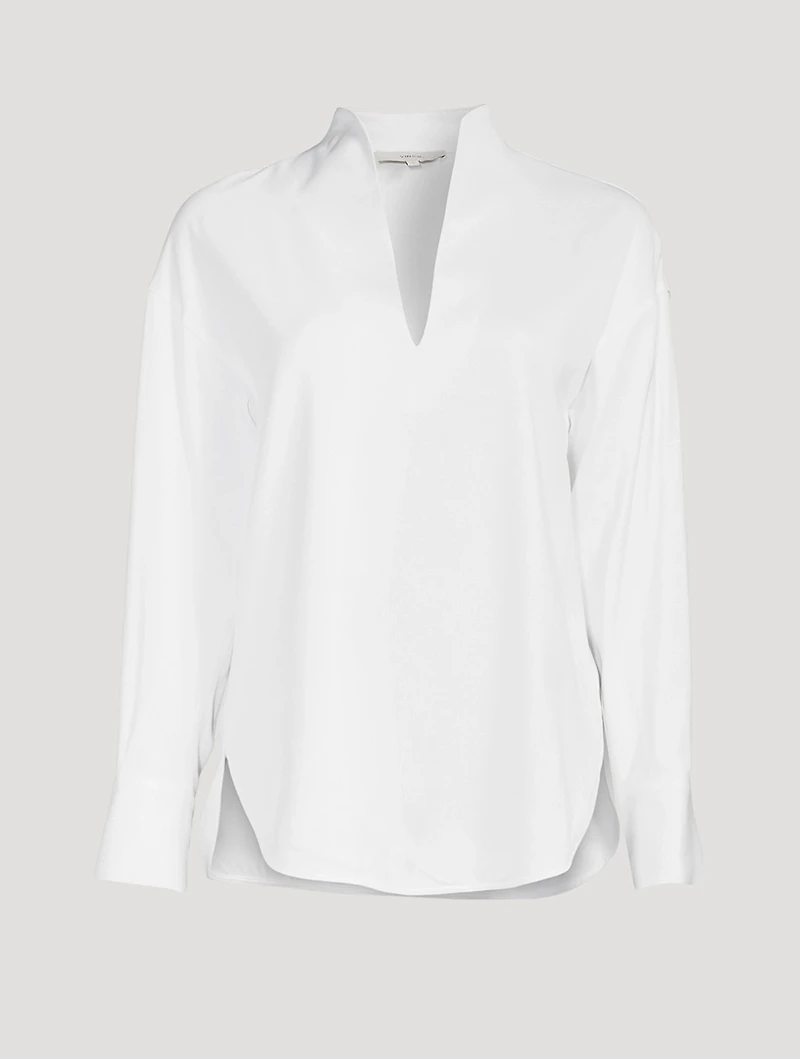 Split-Neck Tunic Blouse