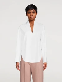 Split-Neck Tunic Blouse