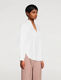 Split-Neck Tunic Blouse