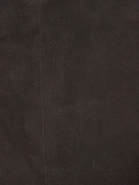 Stretch Suede Pants With Split Hem