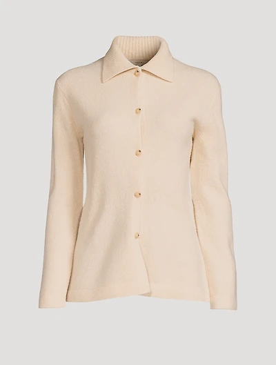 Bouclé Polo Cardigan