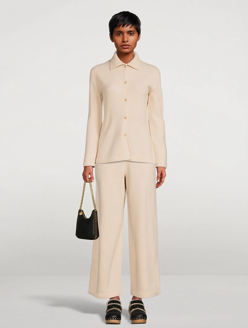 Bouclé Wide-Leg Joggers