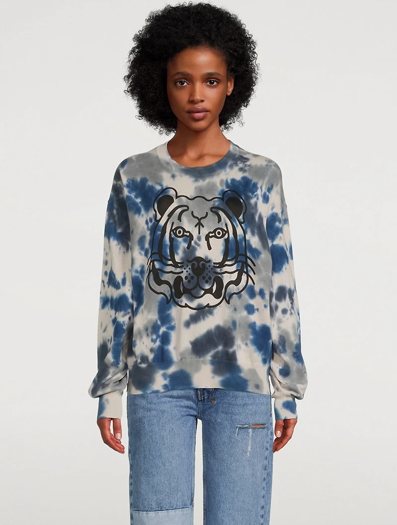Tiger Sweater Tie-Dye Print