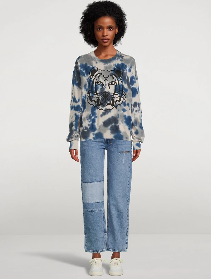 Tiger Sweater Tie-Dye Print