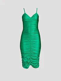 Ruched Spandex Jersey Slip Dress