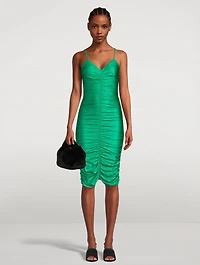 Ruched Spandex Jersey Slip Dress
