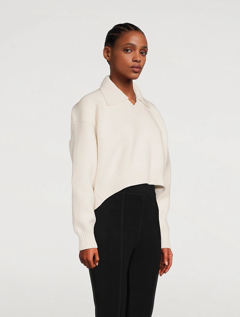 Cropped Polo Sweater
