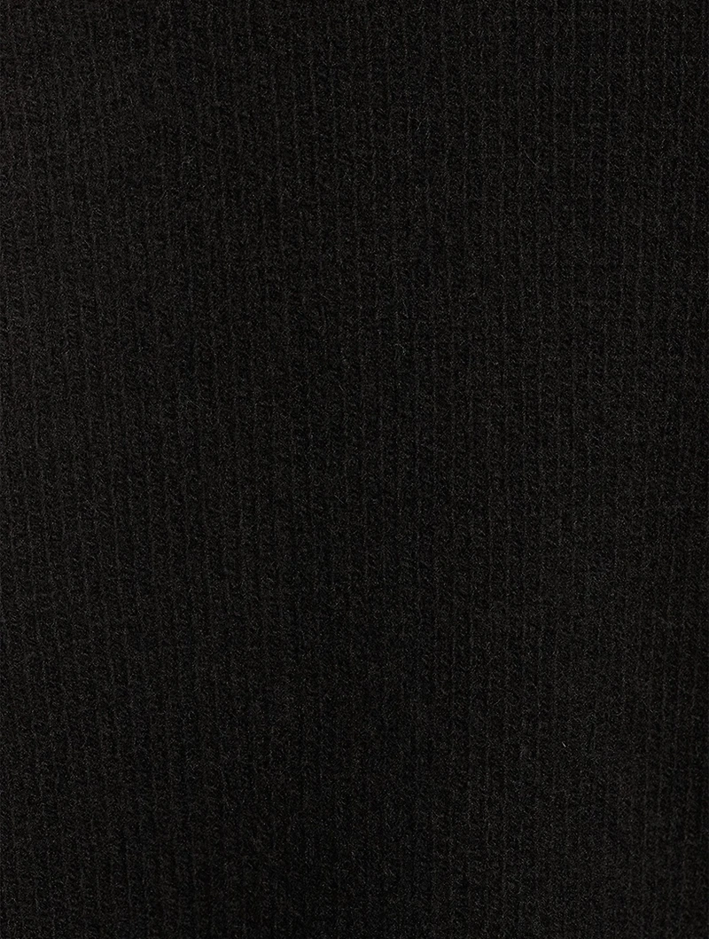 Scoopneck Sweater With Ruched Leather Trim