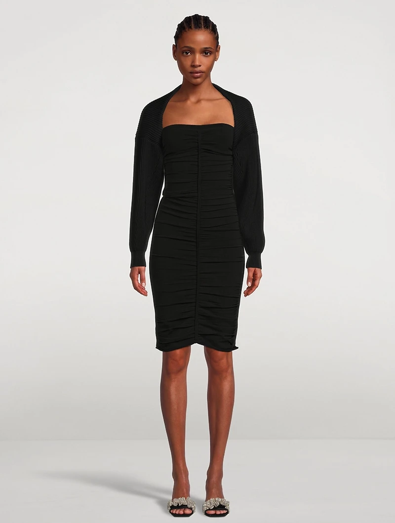 Ruched Bandeau Midi Dress