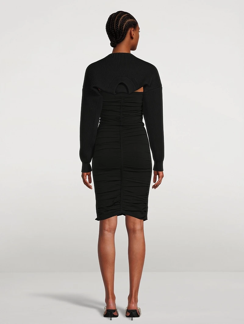 Ruched Bandeau Midi Dress