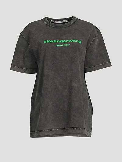 Acid Washed T-Shirt With Logo