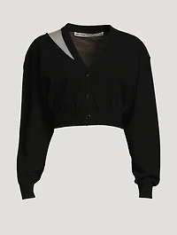 Illusion Tulle Cropped Cardigan