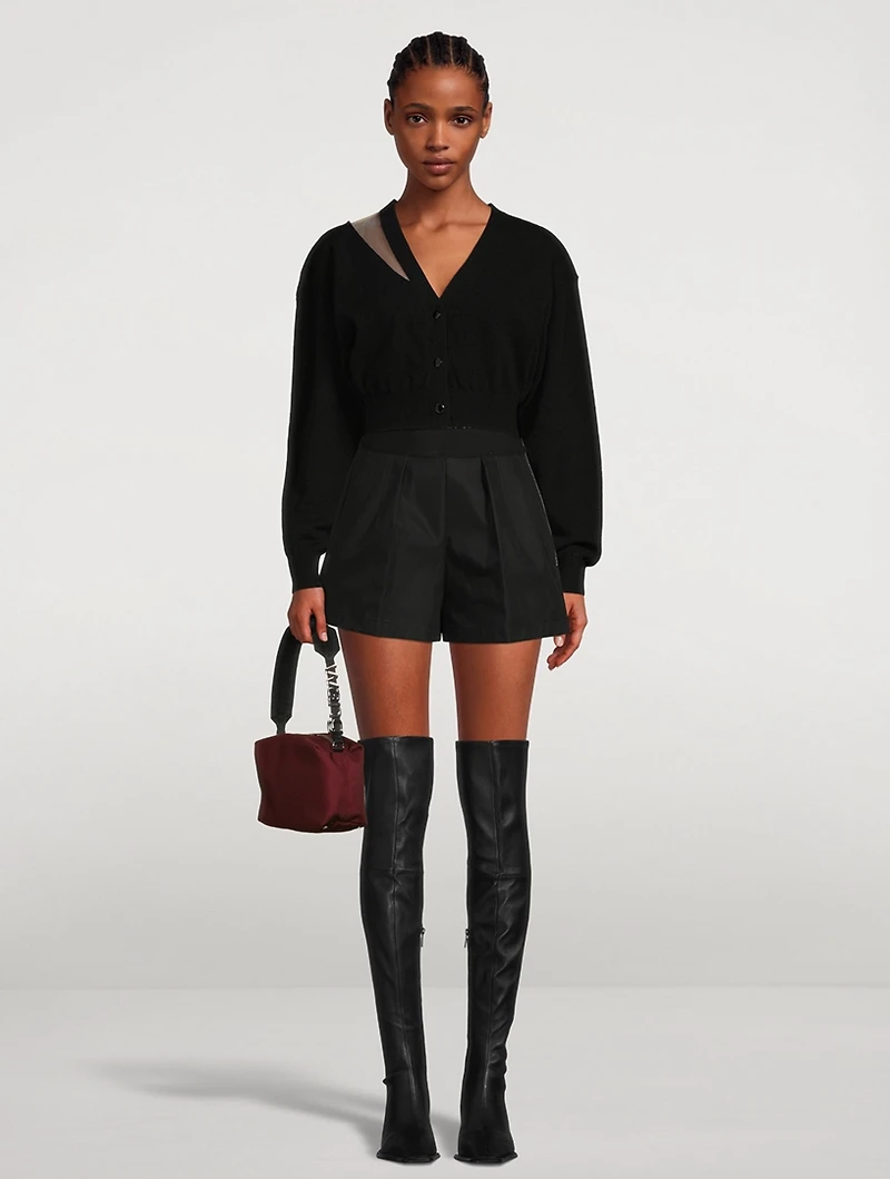 Illusion Tulle Cropped Cardigan