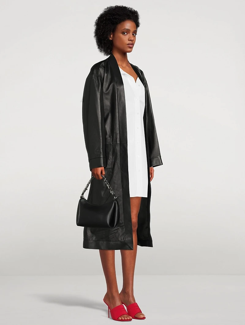 PJ Belted Leather Coat